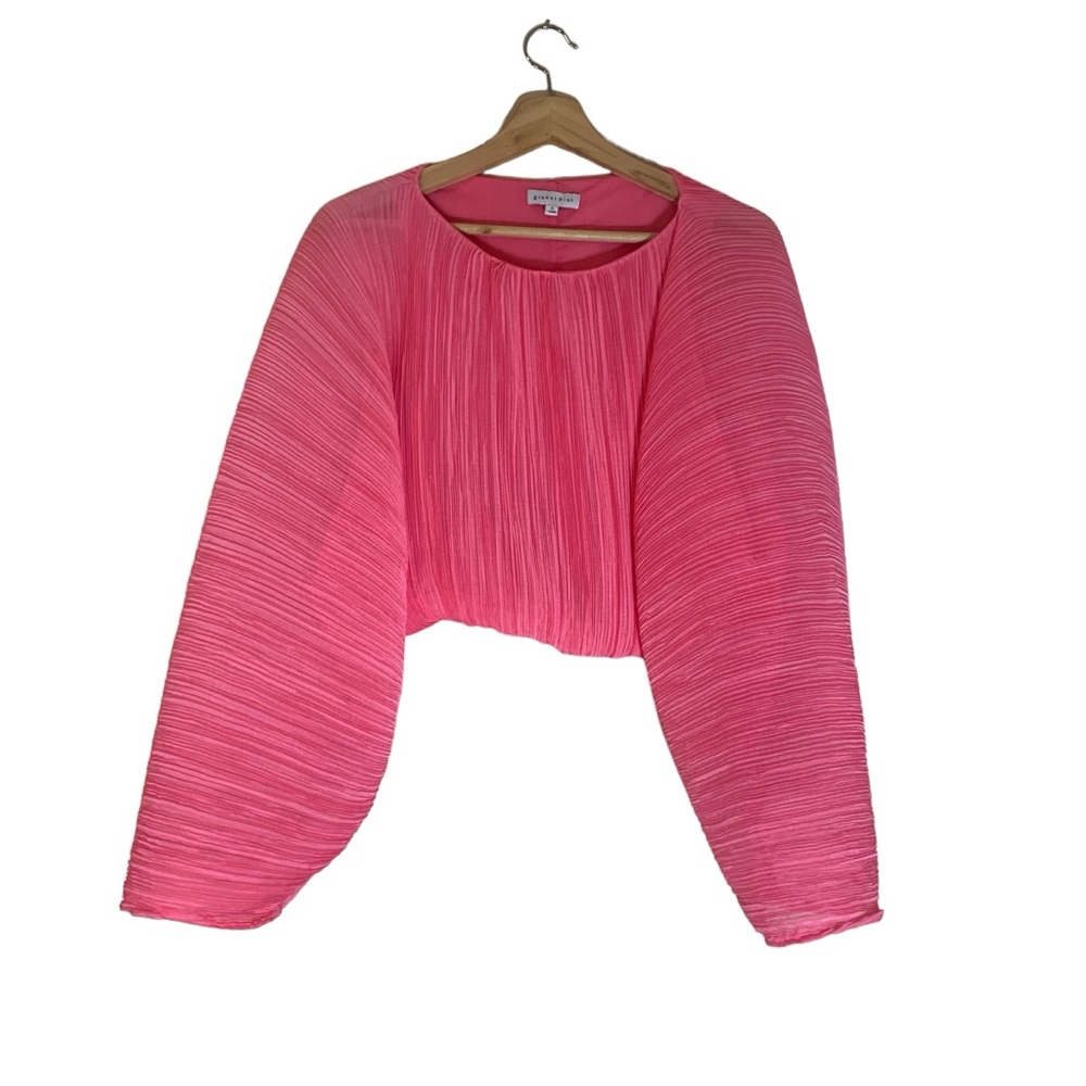 Gianni Bini with Venita Aspens Collection Pink Eden Plisse Crinkle Blouse Small